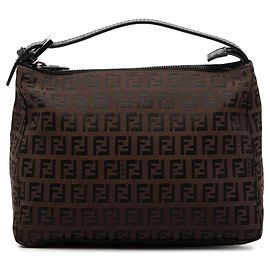 Borsa a mano Fendi in tela Zucchino marrone