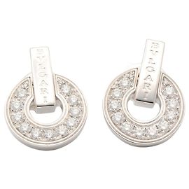 Bulgari Pendientes de botón Bvlgari Openwork en diamante y oro blanco