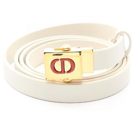 Christian Dior Standardgürtel aus weißem Leder für Damen