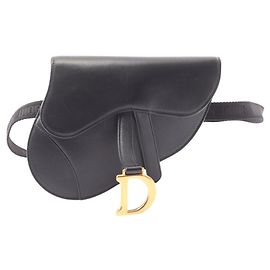 Borsa a tracolla Saddle di Christian Dior in pelle nera