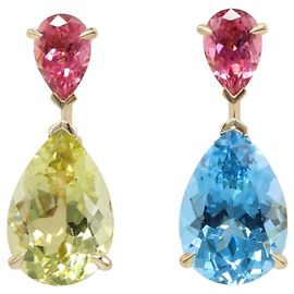 Pendientes Christian Dior Citrine, Topacio y Turmalina