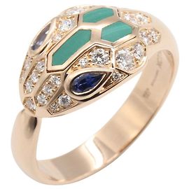 Bulgari Bvlgari Serpenti Ring aus Saphir, Diamant und Malachit