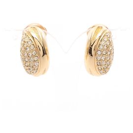Orecchini a clip Christian Dior placcati oro e strass