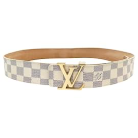 NUOVA CINTURA LOUIS VUITTON FIBBIA LV INITIALS M9609 T95 DAMIER AZUR