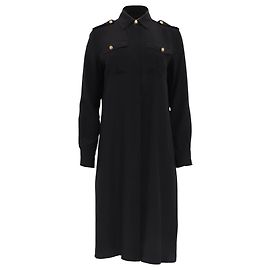 Nili Lotan Adelaide Midi-Hemdkleid aus schwarzer Seide