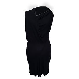 Vestido mini drapeado de un solo hombro Rick Owens en algodón negro