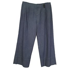 Pantalones de algodón azul con adornos S Max Mara