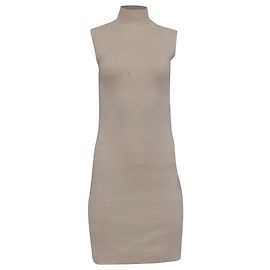 Vestido mini de cuello alto Ralph Lauren en cachemira color crema