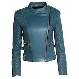 Barbara Bui, Quilted leather jacket in blue