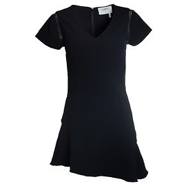 Ba&sh, abito nero con maniche in maglia aperta