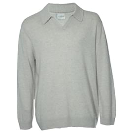 Autre Marque Le Kasha, polo in cashmere grigio a maniche lunghe