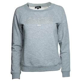 A.P.C., Crewneck-Pullover in Grau mit PARIS-Aufdruck - Apc