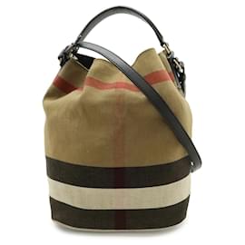 Borsa a tracolla Burberry Ashby Medium Hobo in tela e pelle