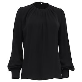 Blusa Tom Ford de cuello redondo en seda negra