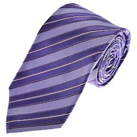 Kiton Cravatta in seta a righe viola