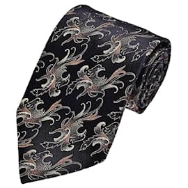 Cravatta Valentino in seta jacquard con motivo ornamentale