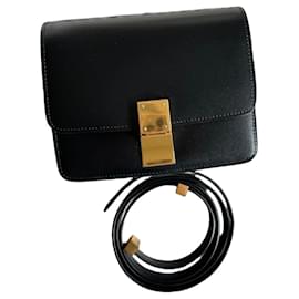 Celine Bolsa Box Small em couro preto - Céline