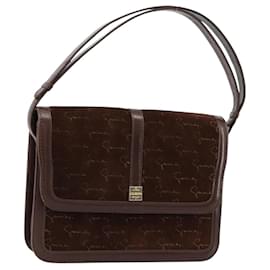 GIVENCHY Shoulder Bag Suede Brown Gold Auth bs35122 - Givenchy