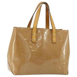 LOUIS VUITTON Monogram Vernis Reade PM Hand Bag Noisette M91334 LV Auth BA12809