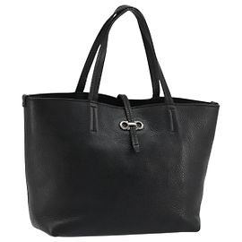 Borsa Salvatore Ferragamo in pelle nera argento ka4441A