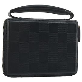 LOUIS VUITTON Damie Grasset Petit Monet Wallet Black M92170 LV Auth 161340