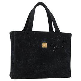 Borsa Gianni Versace in scamosciato nero e oro Auth BA12723A