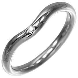 Tiffany & Co. geschwungener Ring aus Platin mit Diamant