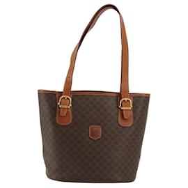 Céline Celine Vintage Macadam Canvas and Leather