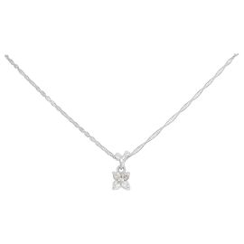 Autre Marque Collana a Fiore con Diamanti in Oro Bianco Au750