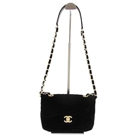 Chanel Borsa a tracolla in velluto trapuntato