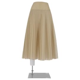 Falda plisada con lunares negros - Dior