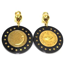 Orecchini a clip neri e oro Prada
