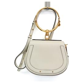 Borsa a mano/Borsa a tracolla in pelle off-white Chloé Nile