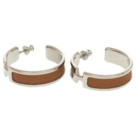 Orecchini Hermes Olympe Veau Epsom Gold Silver Hardware - Hermès