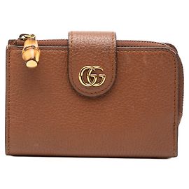 Cartera de doble pliegue Gucci GG Marmont Bamboo