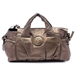 Borsa Hysteria in pelle di vitello metallizzata marrone Gucci