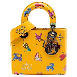 Lady Dior en cuir agneau Pixel Zodiac jaune