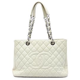 Chanel Grand Shopping Tote in White Caviar