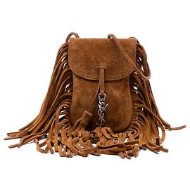 Saint Laurent Anita Crossbody-Tasche aus braunem Wildleder mit Fransen