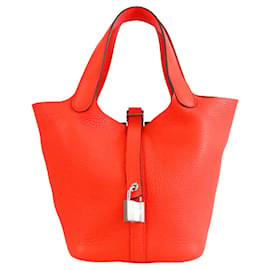 Hermès Orange Clemence Picotin Lock 18