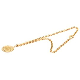 Collana con pendente Chanel Gold CC Medaglione Lion Crest placcato oro