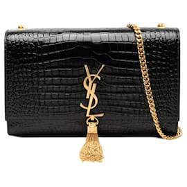 Borsa a tracolla con catena Kate Tassel con logo Saint Laurent YSL Taglia Medium