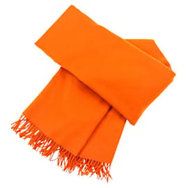 Stola in lana e cashmere arancione Hermes - Hermès