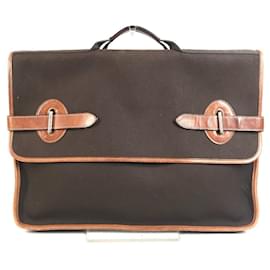 Hermès Valigetta in pelle e tela Hermes Buenaventura MM