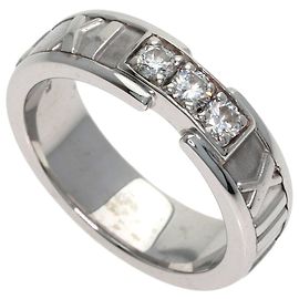 Tiffany & Co. Atlas 3-Diamanten-Ring aus 18K Weißgold