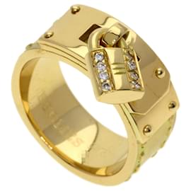 Bague Kelly Hermès en or jaune 18K avec diamants