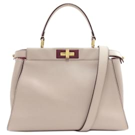 Fendi Peekaboo 2-Way Handtasche in Hellgrau