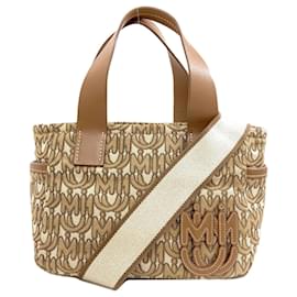 Borsa a 2 modi con motivo logo Miu Miu