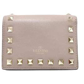 Valentino Rockstud Leder-Bifold-Geldbörse für Damen