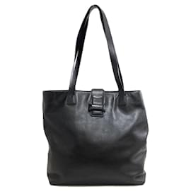Chanel Logo Tote Bag Schwarz Kalbsleder